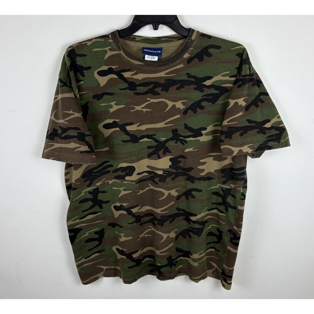 Vintage 90s Y2K Camo T-Shirt / Size XL
